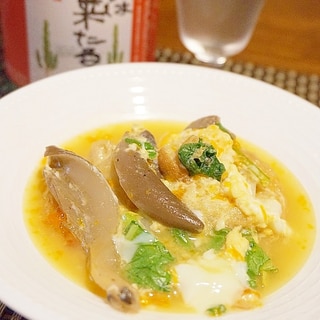【奈良食材】平茸とお麩、大和菜の卵とじ